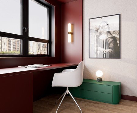 Arandela Colonne Branco e Dourado | Westwing