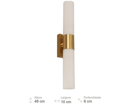 Arandela Colonne Branco e Dourado | Westwing