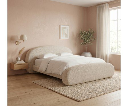 Cama Céu Linho Bege Casal | Westwing