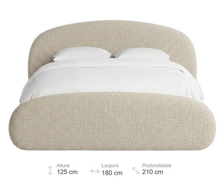 Cama Céu Linho Bege Casal | Westwing