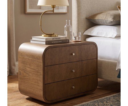 Mesa de cabeceira Dulce Curve Castanho | Westwing
