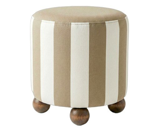 Pufe listrado Navi Bege e branco, beige | WestwingNow