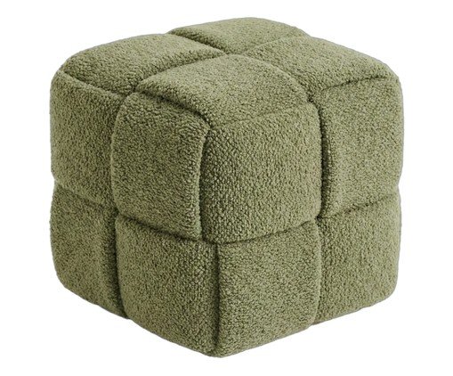 Pufe Cubo em Bouclé verde, green | WestwingNow
