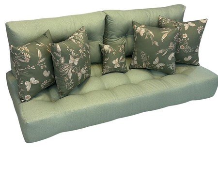 Futon Turco com Almofadas verde | Westwing