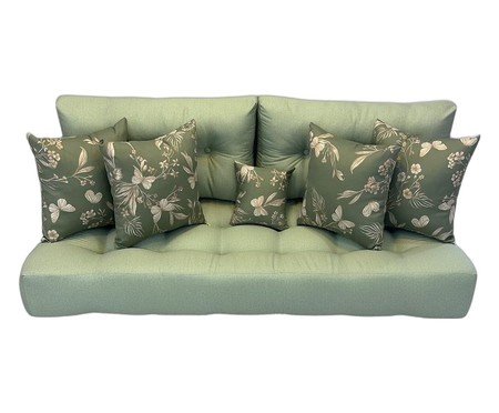 Futon Turco com Almofadas verde | Westwing