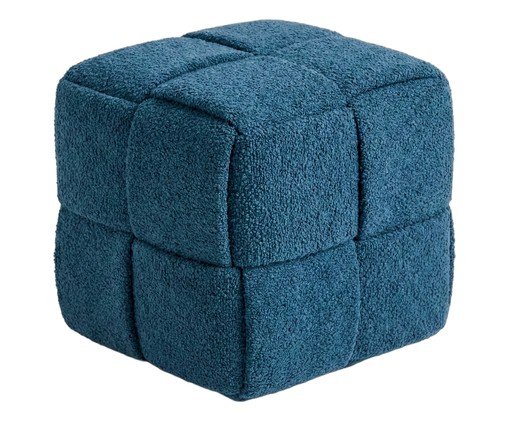 Pufe Cubo em Bouclé azul, blue | WestwingNow