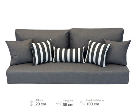 Futon Turco com Almofadas cinza | Westwing