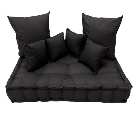 Futon Turco com Almofadas preto | Westwing