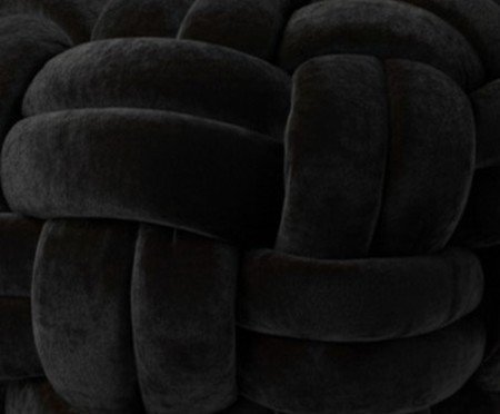 Pufe em veludo Máxi Tricot Preto | Westwing