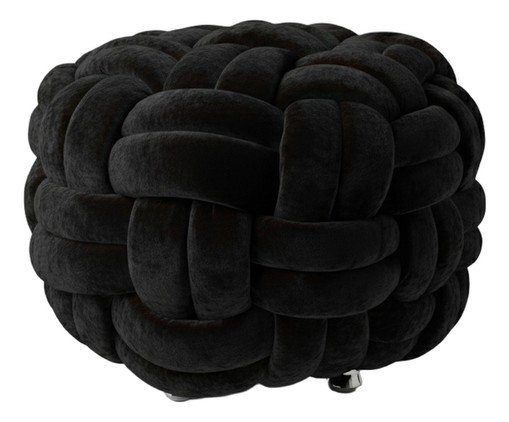 Pufe em veludo Máxi Tricot Preto, black | WestwingNow