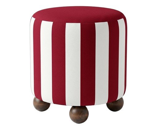 Pufe listrado Navi vermelho e branco, red | WestwingNow