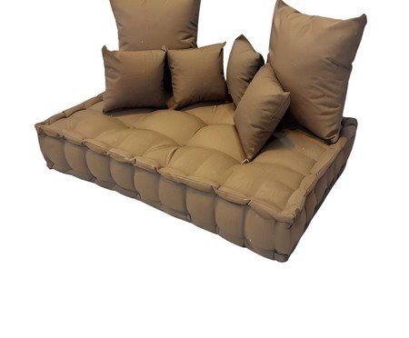 Futon Turco com Almofadas caqui | Westwing