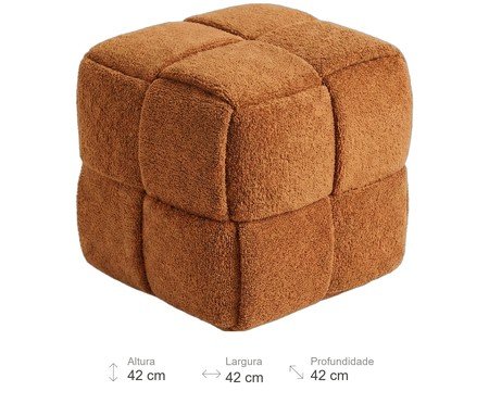 Pufe Cubo em Bouclé Terracota | Westwing