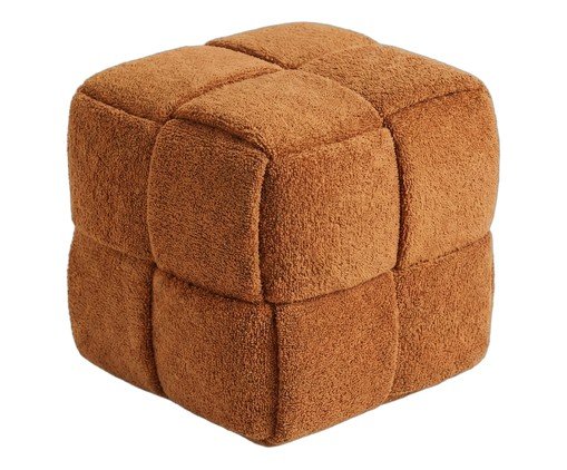 Pufe Cubo em Bouclé Terracota, Terracotta | WestwingNow