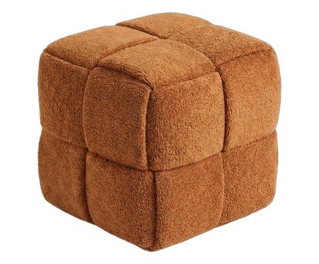 Pufe Cubo em Bouclé Terracota | Westwing