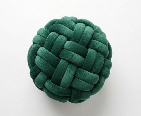 Pufe em veludo Máxi Tricot Verde | Westwing