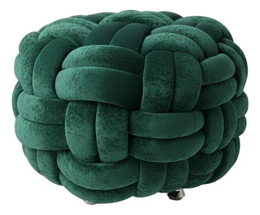 Pufe em veludo Máxi Tricot Verde, green | WestwingNow