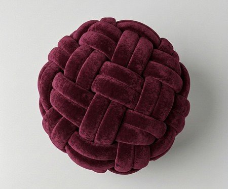 Pufe em veludo Máxi Tricot Vinho | Westwing