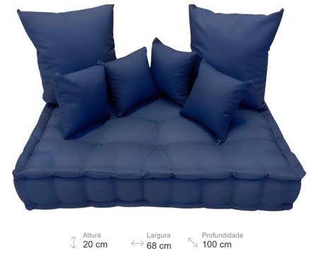 Futon Turco com Almofadas azul | Westwing