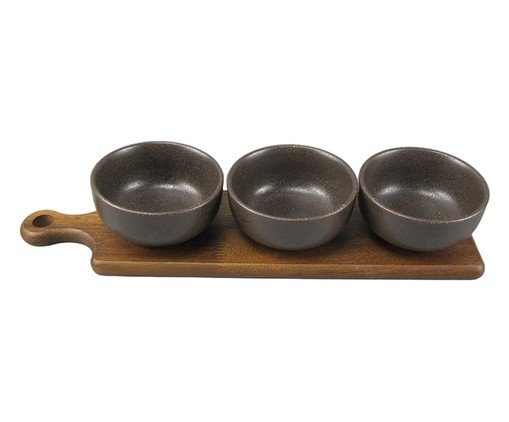 Jogo de Petisqueiras com Bandeja Essence Preto, black | WestwingNow