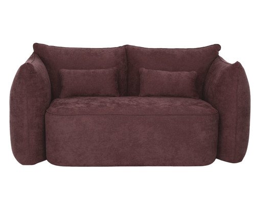 Sofá Cuscino 3 Lugares - Linhão Estonado Bordô, red | WestwingNow