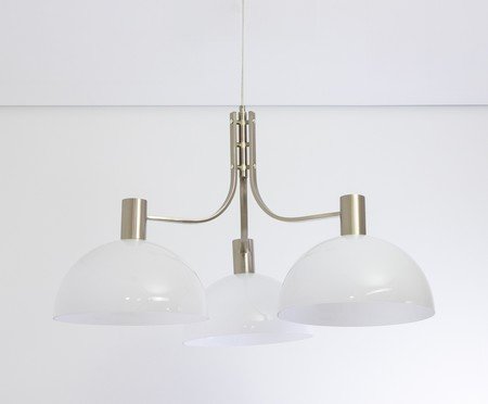 Pendente Deco Niquelado e Opalino | Westwing