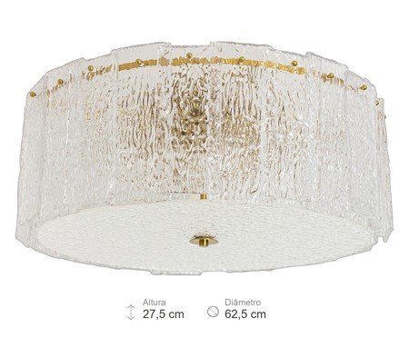 Plafon Drumond Transparente e Latão | Westwing