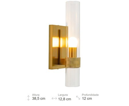 Arandela Streamline Dourado e Transparente | Westwing