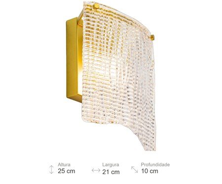 Arandela Pasta Transparente e Latão | Westwing