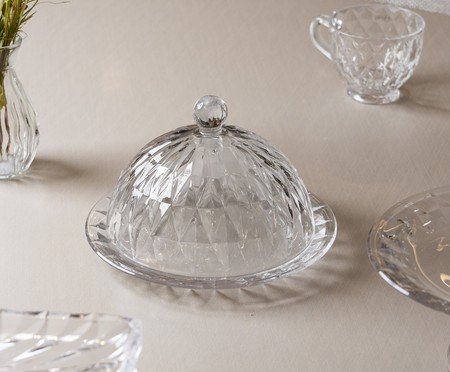 Queijeira em Cristal Diamond Transparente | Westwing
