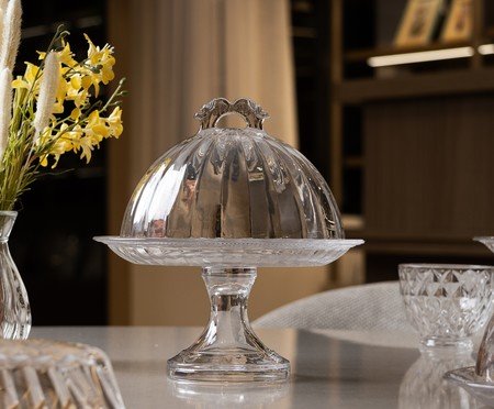 Prato em Cristal com Tampa Imperial Transparente | Westwing