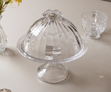 Prato em Cristal com Tampa Imperial Transparente | Westwing
