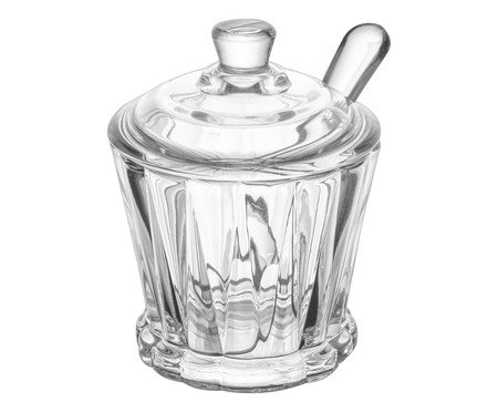 Açucareiro em Cristal com Colher Radial Transparente | Westwing