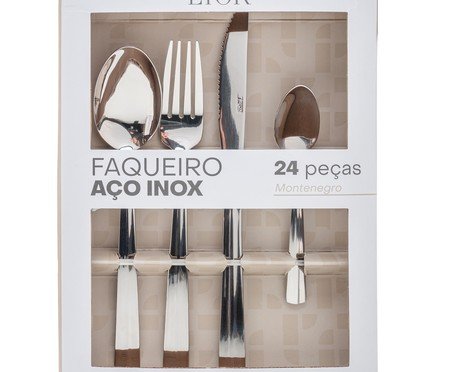 Faqueiro em Aço Inox Montenegro Prateado | Westwing