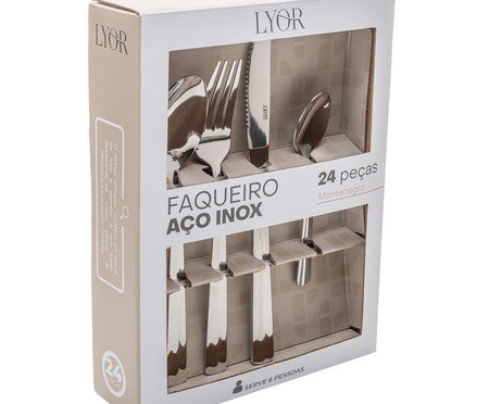 Faqueiro em Aço Inox Montenegro Prateado | Westwing