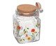 Pote Quadrado com Colher Encanto Transparente e Florido, transparent | WestwingNow