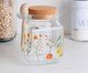 Pote Quadrado com Colher Encanto Transparente e Florido, transparent | WestwingNow