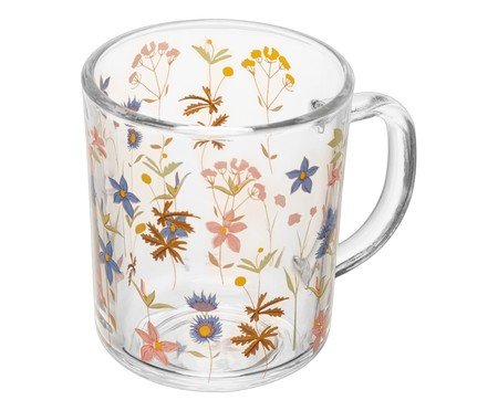Jogo de Canecas Florescer Transparente e Florido | Westwing