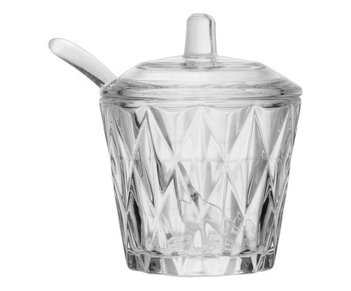 Açucareiro em Cristal com Colher Diamond Transparente, transparent | WestwingNow