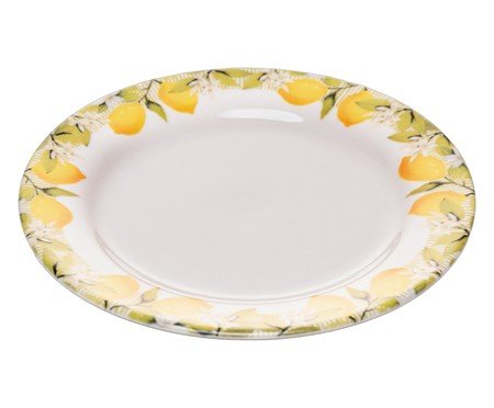 Prato para Sobremesa Siciliano Branco e Amarelo | Westwing