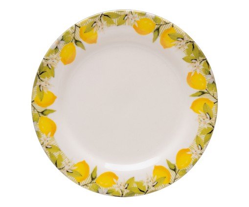 Prato para Sobremesa Siciliano Branco e Amarelo, white | WestwingNow