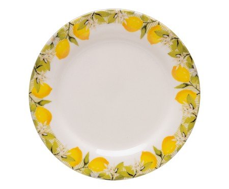 Prato para Sobremesa Siciliano Branco e Amarelo | Westwing