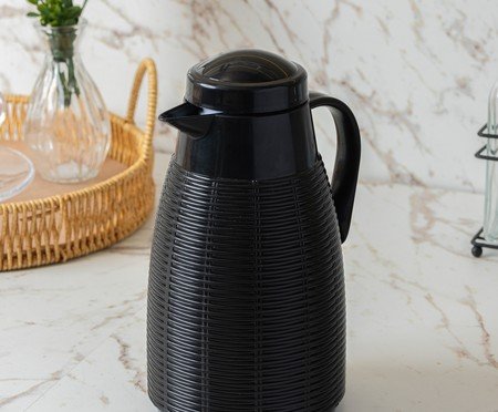 Garrafa Térmica Rattan Preto | Westwing