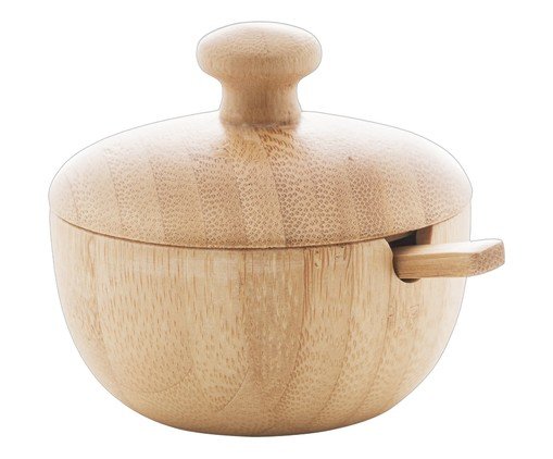 Açucareiro em Bambu com Colher Verona Natural, beige | WestwingNow