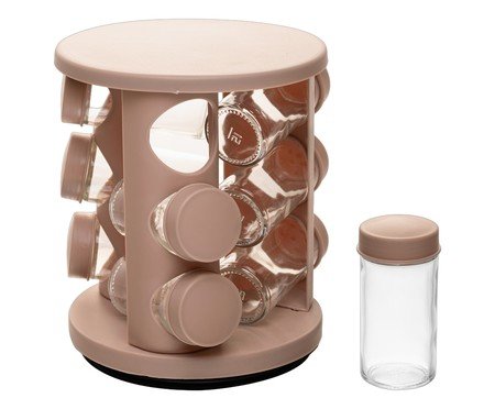 Jogo de Porta-temperos com Suporte Lyor Natural | Westwing