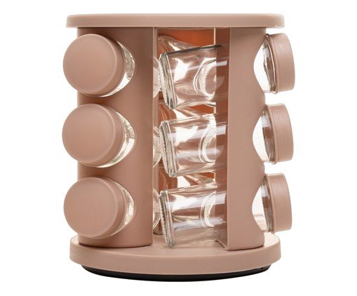 Jogo de Porta-temperos com Suporte Lyor Natural, beige | WestwingNow