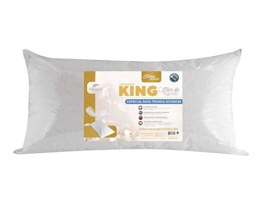 Travesseiro King Flor de Algodão Íons de Prata - 38X18cm, Branco | WestwingNow