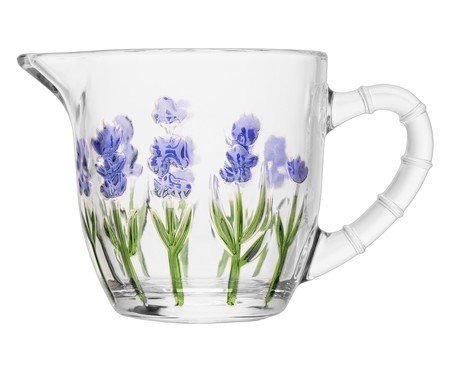 Leiteira Lavanda Hand Paintng Transparente e Florido | Westwing