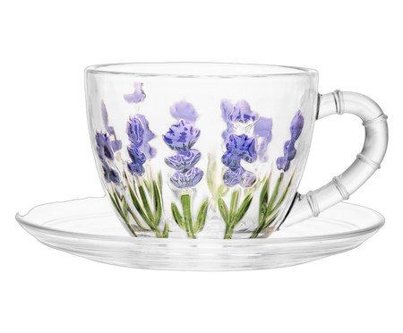 Xícara para Café Lavanda Hand Paintng Transparente | Westwing
