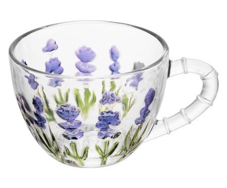 Xícara para Café Lavanda Hand Paintng Transparente | Westwing